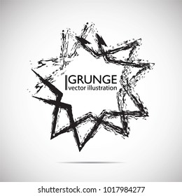 Retro Shape. Black Stamp. Banners, Insignias,stamps,Icons, Labels,frames and Badges. Brush Strokes . grunge texture Vector .