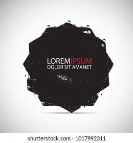 Retro Shape. Black Stamp. Banners, Insignias,stamps,Icons, Labels,frames and Badges. Brush Strokes . grunge texture Vector .