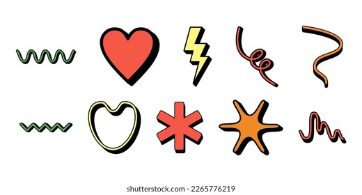 Retro Shape Object Vector Set