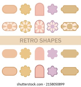 Retro shapes. Forms of the seventies. Isolated retro shapes. Vector retro shapes.