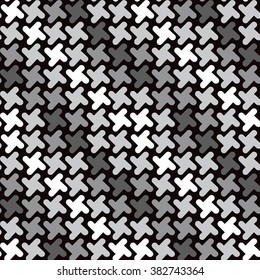 Retro Shapes Pattern in shades of grey repeats seamlessly.
