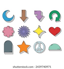 Formas retro Vectores e ilustraciones