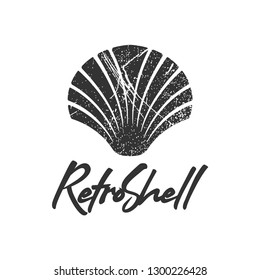 Retro shell logo icon design template vector illustration