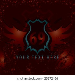 Retro shield grunge design