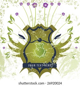 Retro shield grunge design