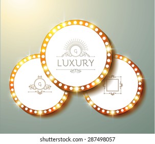 Retro shining banner with place for text. Vector illustration
