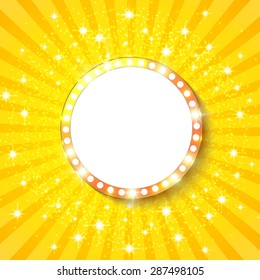 Retro shining banner with place for text. Vector illustration