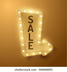 Retro shiny signboard. Vector eps10.