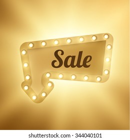 Retro shiny signboard. Vector eps10.