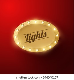 Retro shiny signboard. Vector eps10.