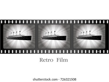 Retro ship on film