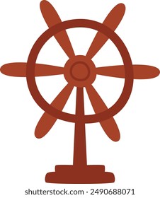 Retro Ship's Helm Vector Illustration