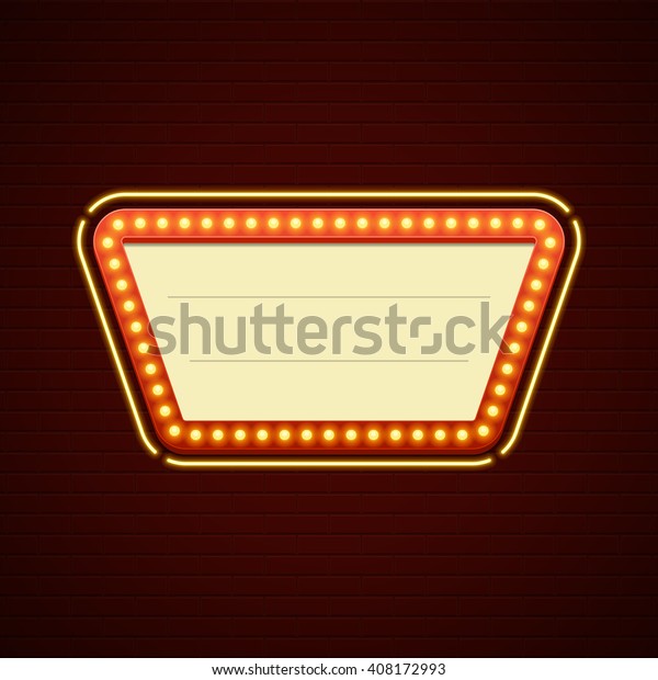 Retro Showtime Sign Design Cinema Signage Stock Vector (Royalty Free ...