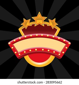 Retro showtime sign. Vector illustration