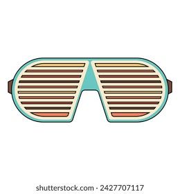 Retro shutter glasses, vector sunglasses