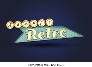 Retro Sign, 1960s, 70s Style