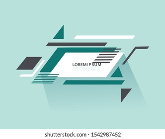 Retro sign  in abstract shape, vector background, flat design.