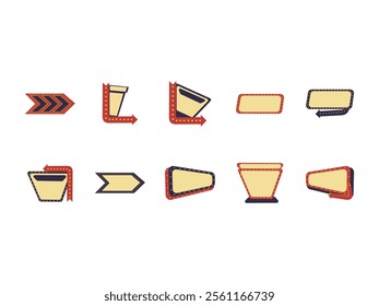 Retro Sign Collection Element Set