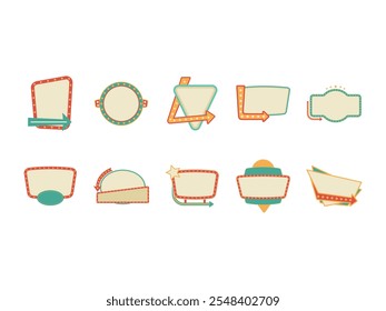 Retro Sign Design Element Set 