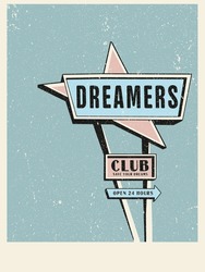 Retro Sign Graphic And Poster Design ,Vector