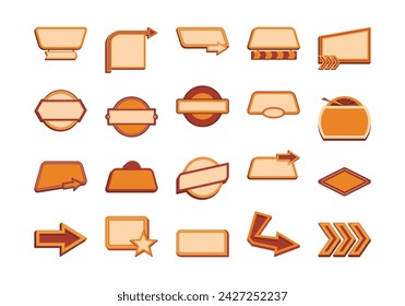 Retro Sign Illustration Element Set