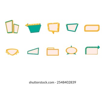 Retro Sign Illustration Element Set 