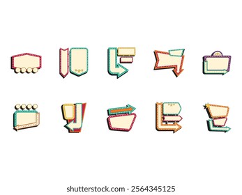 Retro Sign Illustration Element Set