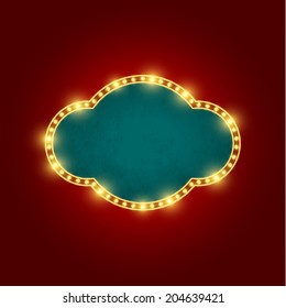 retro sign with lamp, vector eps10