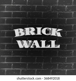 retro sign on background  grunge stylized brick wall pattern texture