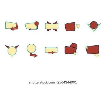 Retro Sign Ornament Element Set