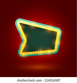 retro sign with realistic lamps