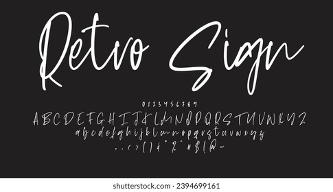 Retro Sign Script font Best Alphabet Alphabet Brush Script Logotype Font lettering handwritten