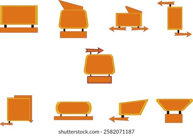 Retro Signboard Template Design Element