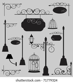 retro signboards set