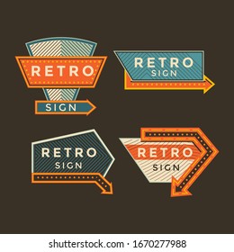 Retro signs and vintage neon signs colorful collection