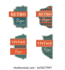 Retro signs and vintage neon signs colorful collection