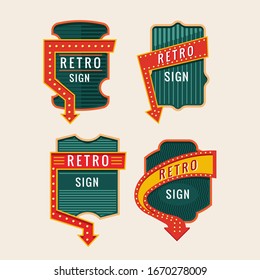 Retro signs and vintage neon signs colorful collection