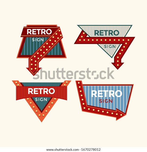 Retro
signs and vintage neon signs colorful
collection