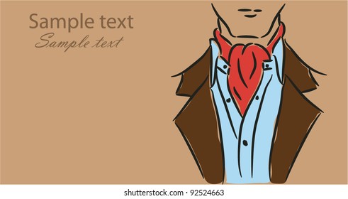  A retro silhouette of a man in suit, vector sketch, the background