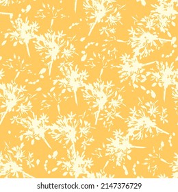 Retro silhouette meadow flowers seamless pattern in vector EPS10, retro style design for fashion, fabric, web, wallpaper, packaging and all prints on vintage brown background