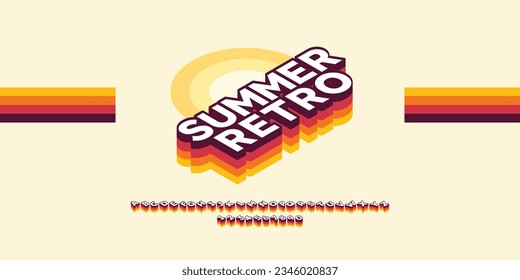 Retro simple alphabet fonts for logo, brand etc. Sun-Kissed Vibes Font: Embracing Nostalgia and Summer Joy 