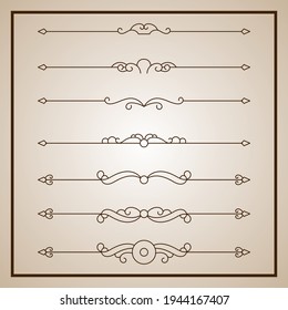 Retro simple scroll page dividers . -  Vector.
