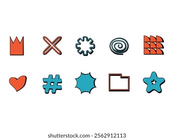 Retro Simple Shape Element Set