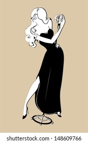 Retro singing lady