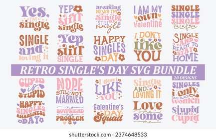 Retro Single's Day , EPS Bundle, Single design