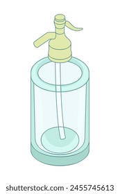 Retro siphon - hand drawn isometric vector illustration.