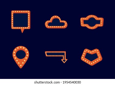 retro six lights signs icons