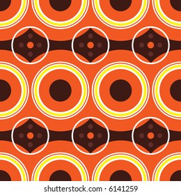 Diseño retro de 60 años con colores cálidos de color naranja usando círculos