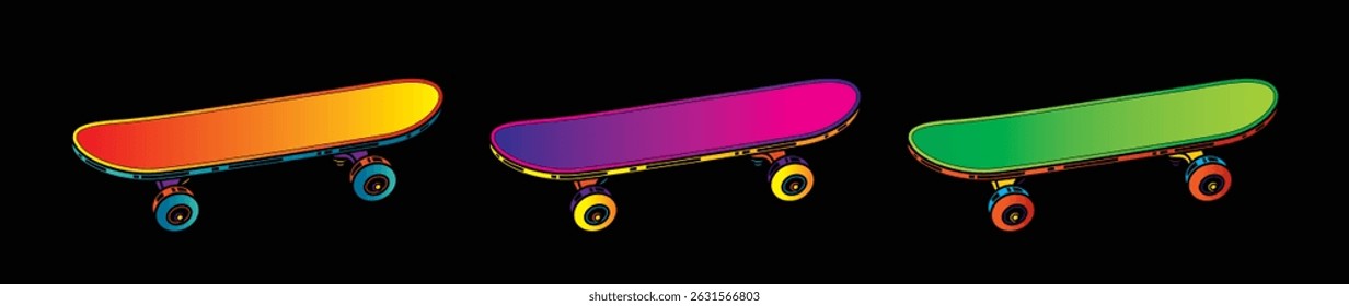 Retro skateboard. Original vector illustration in vintage style. T-shirt design. Hand drawn, not AI