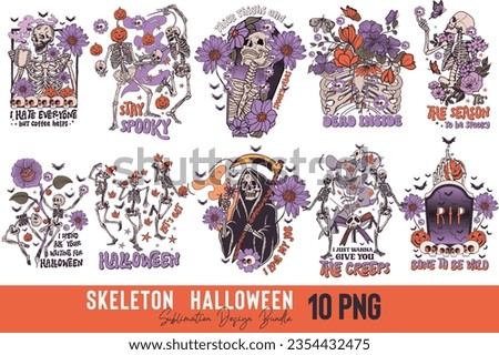 Retro Skeleton Halloween Sublimation Bundle
